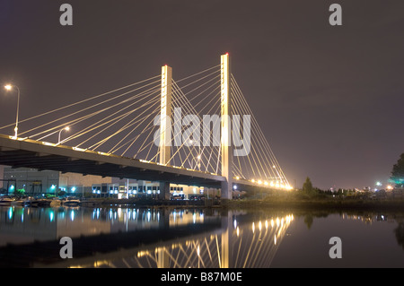 Thea Foss Waterway under the Interchange Bridge Tacoma Washington USA Stock Photo