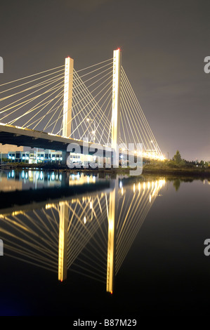 Thea Foss Waterway under the Interchange Bridge Tacoma Washington USA Stock Photo