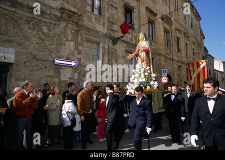 Italy, Sardinia, Alghero, Holy Week, Easter Sunday procession Stock Photo