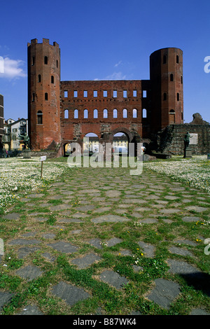 Italy, Piedmont, Turin, Porta Palatina roman gate Stock Photo