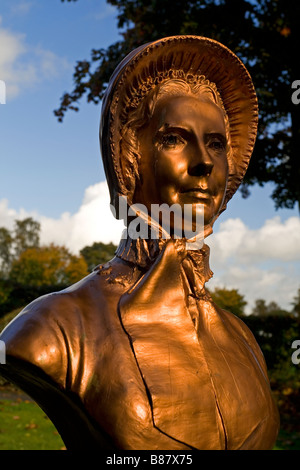 Bust of Catherine Booth [1829-1890] known as the Mother of the Salvation Army near her birthplace in Ashbourne Derbyshire Stock Photo