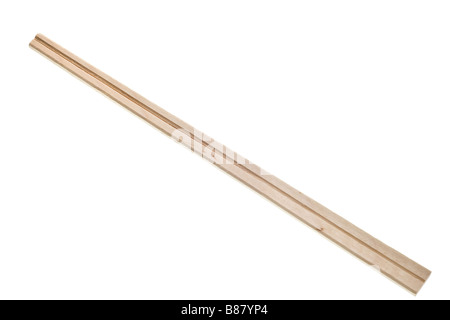 disposable wooden Chinese chopsticks isolated on white Stock Photo