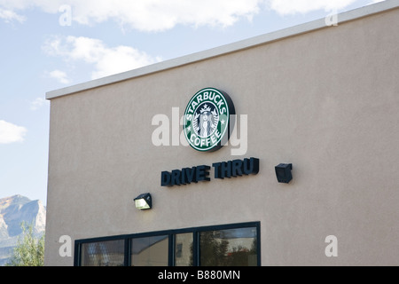 Starbucks coffee, Santa Fe in New Mexico, USA Stock Photo