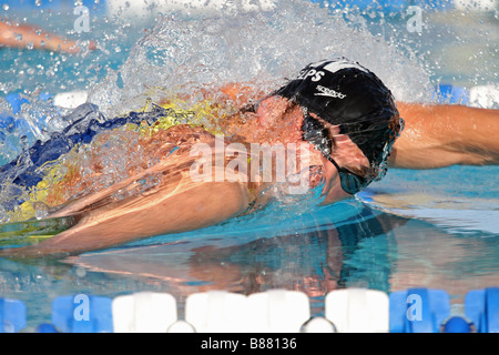 Michael  Phelps  swimming  freestyle in the USA national Championships at the woollett aquatics center in Irvine California USA Stock Photo