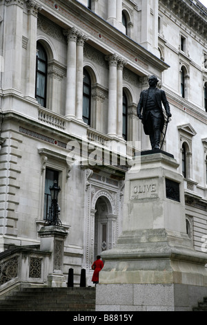 Statue of Clive of India on Clive Steps, King Charles Street, Whitehall, London Stock Photo