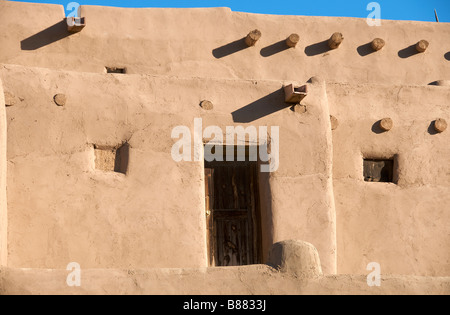 Inhabited adobe house Taos Pueblo New Mexico USA Stock Photo