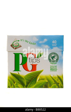 box carton of 40 PG Tips Tea Bags teabags Stock Photo