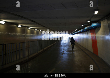 Underground pedestrian tunnel and bicycle underpass, The Hague, Netherlands Stock Photo