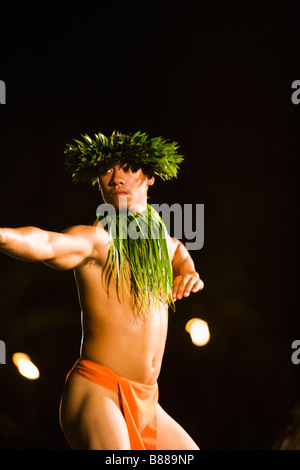 Dancer at the Old Lahaina Luau, Lahaina, Maui, Hawaii Stock Photo