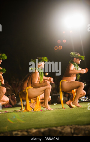 Dancers at the Old Lahaina Luau, Lahaina, Maui, Hawaii Stock Photo