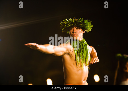 Dancers at the Old Lahaina Luau, Lahaina, Maui, Hawaii Stock Photo