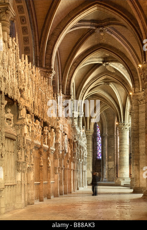 AMBULATORY OF NOTRE-DAME CATHEDRAL CHARTRES Stock Photo