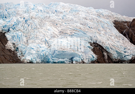 Glacier Grey viewed from Lago Grey, Torres del Paine, Chile Stock Photo