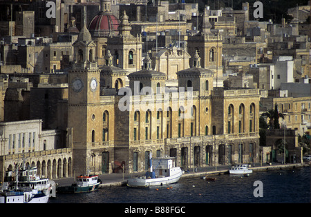 View over the Maritime Museum (1842), a former store & bakery for the British Mediterranean Fleet, Vittoriosa, Malta Stock Photo