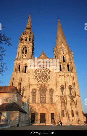 CHARTRES NOTRE DAME CATHEDRAL WEST FACADE Stock Photo