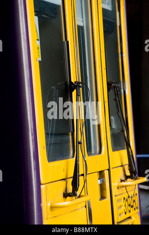 Front of a class 319 train in first capital connect livery at blackfriars railway station in the city of london England Stock Photo