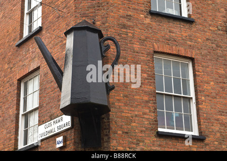 Wall mounted coffee pot advertising a coffee shop in Carmarthen Wales Stock Photo