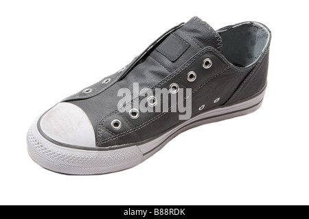 Grey sneaker on a over white background Stock Photo