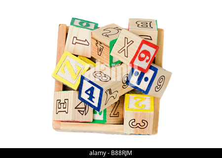 Many alphabet learning blocks on a over white background Stock Photo