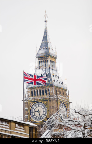 Big Ben in winter London Stock Photo