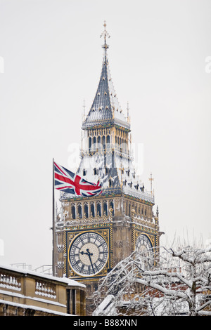Big Ben in winter London Stock Photo