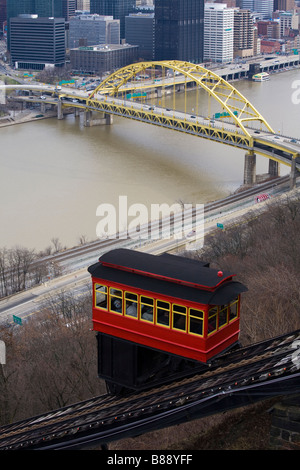 Duquesne Incline cable car Pittsburgh Stock Photo