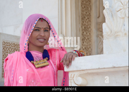Indian woman in the Jaswant Thada Stock Photo