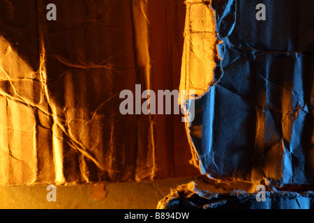 Wrinkled old cardboard paper background Stock Photo