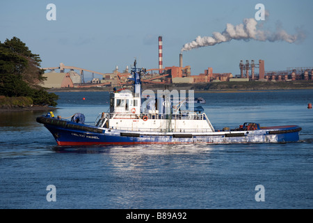 Tugboat in Foynes Harbour, County Limerick Ireland Stock Photo