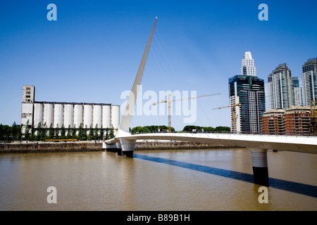 Puente de la Mujer, The Womens' Bridge, Puerto Madero, Buenos Aires, Argentina Stock Photo