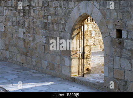 Main entrance gate of  Kolossi Castle situated near Limassol, South Cyprus Stock Photo