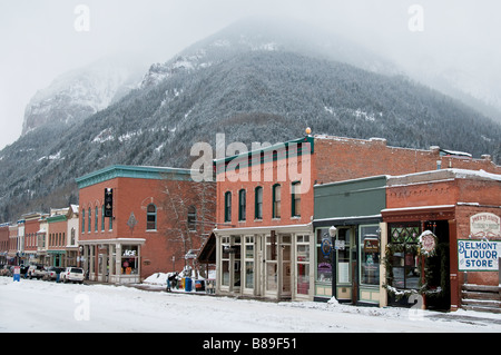 Shops on Colorado Avenue, Telluride, Colorado. Stock Photo