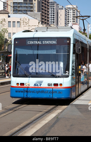 Tram in Chinatown, Sydney Stock Photo