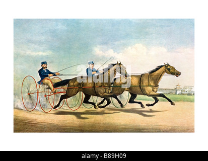 Enhanced Currier and Ives print Stock Photo