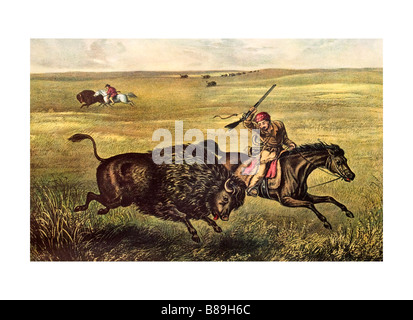 Enhanced Currier and Ives print Stock Photo