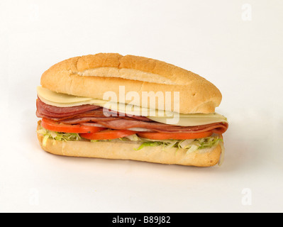 six 6' deli style italian sub sandwich Stock Photo