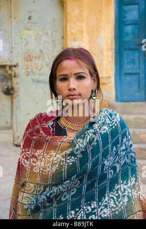 Indian girl Jaisalmer Rajasthan India Stock Photo