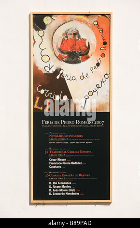 bullfighting poster advertising the 2007 corrida goyesca in ronda spain europe Stock Photo