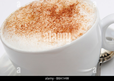 Close up of a cup of Cappuccino coffee Stock Photo