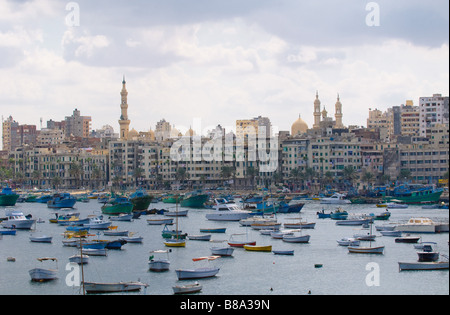 View of Alexandria harbor Egypt