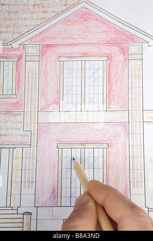 a photo of blue prints home Plans  Stock Photo