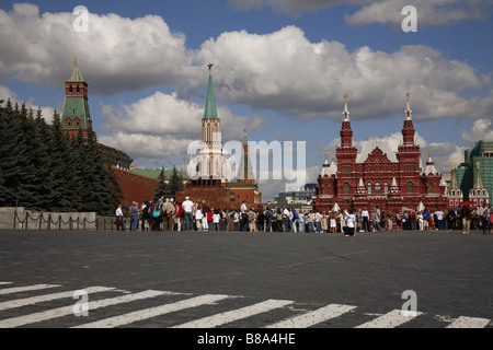 Russia,Moscow,Red Square,The Kremlin,Lenin Mausoleum,State History Museum,St Nicholas Tower Stock Photo