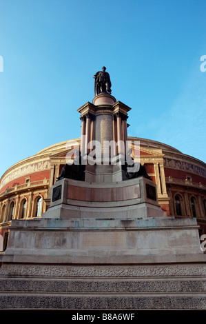 The statue of prince Albert in front of the Royal Albert Hall in London Stock Photo