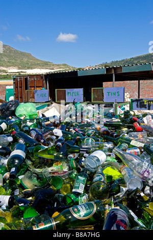 Collecting point for recycling in Hout Bay near cape Town South Africa Stock Photo