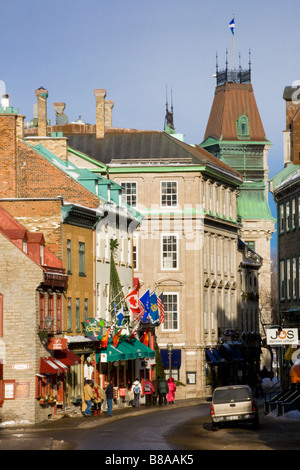 Restaurants and shops Rue Saint-Louis Old Town Quebec City Canada Stock Photo