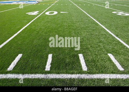 A new astro turf foot ball field Stock Photo