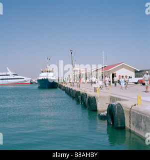 Ferry boat to the Nelson Mandela prison Robben Island Museum in Cape Town in South Africa in Sub Saharan Africa. Apartheid History Historical Travel Stock Photo