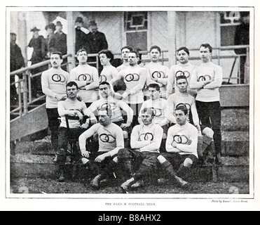 First French Rugby Team 1893 photo of the very first French selection on tour in England Stock Photo