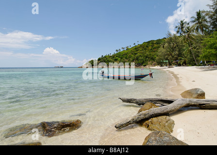 Haad Khom cove also known as Coconut Beach Koh Pangan island Thailand Stock Photo