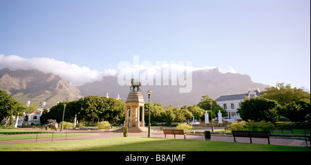 Company's Gardens and Table Mountain in Cape Town in South Africa in Sub Saharan Africa. Apartheid African Panoramic Serenity Colonial Sunset Travel Stock Photo